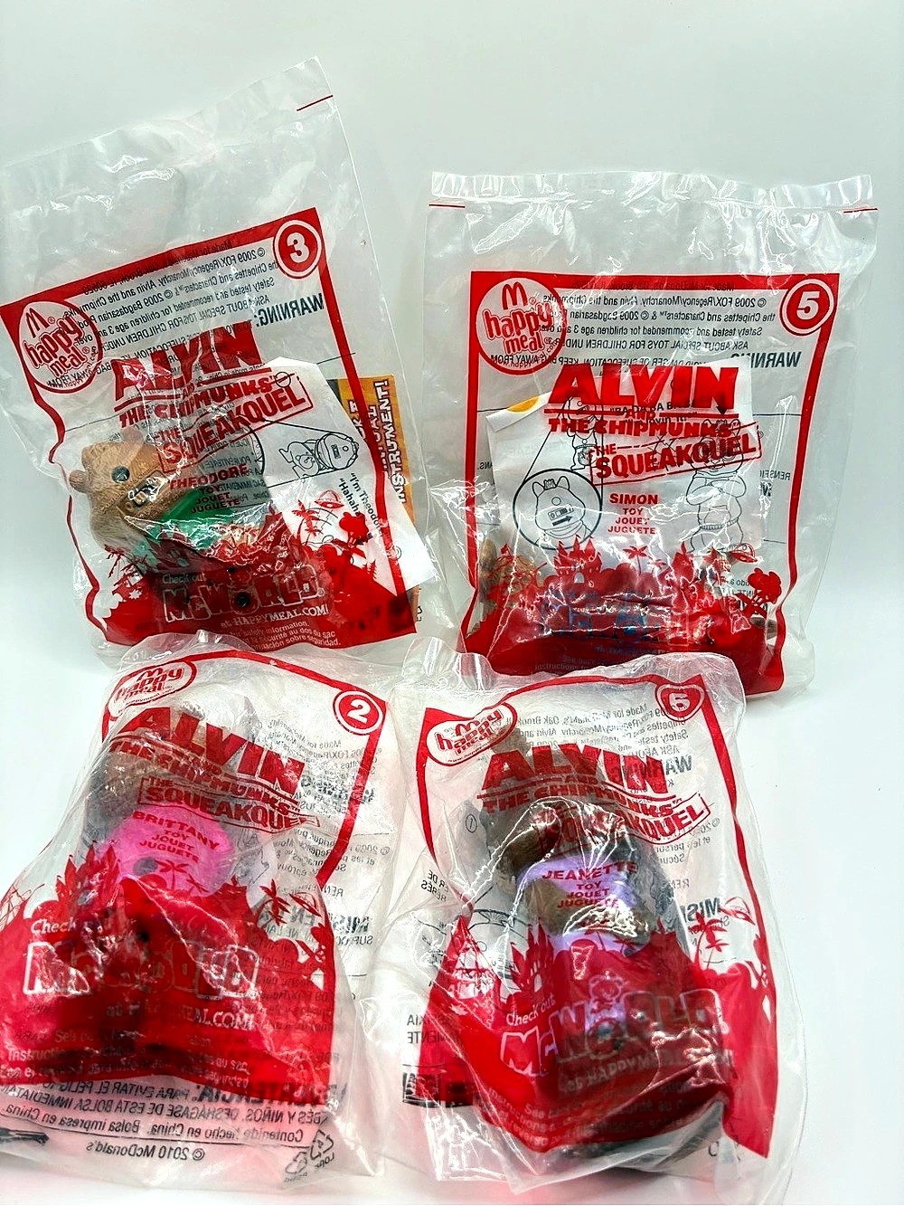 McDonald's Alvin and the Chipmunks: The Squeakquel Happy Meal Toys Set